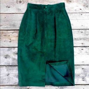 Vintage Emerald Suede Skirt